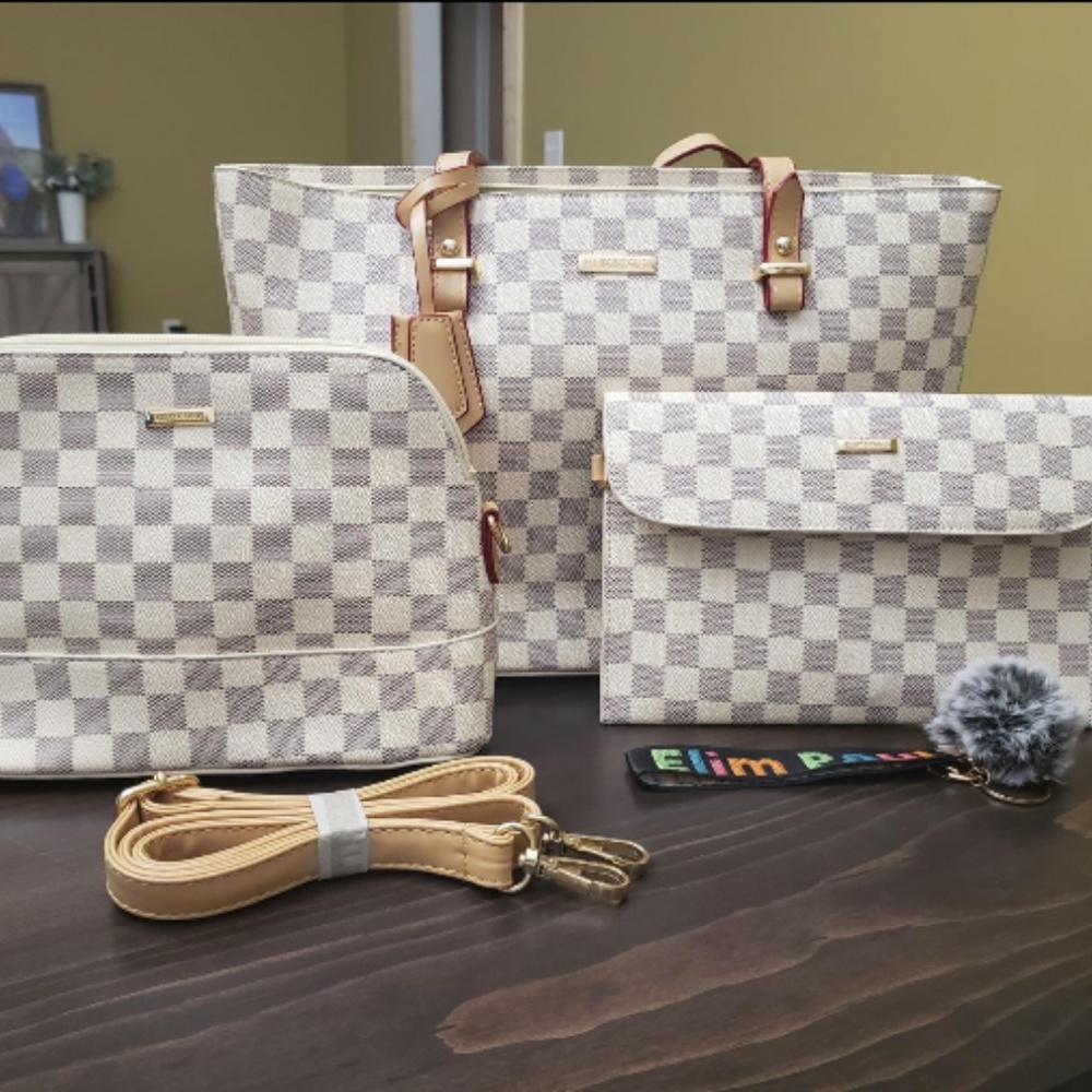 Top Handle Satchel Purse Set